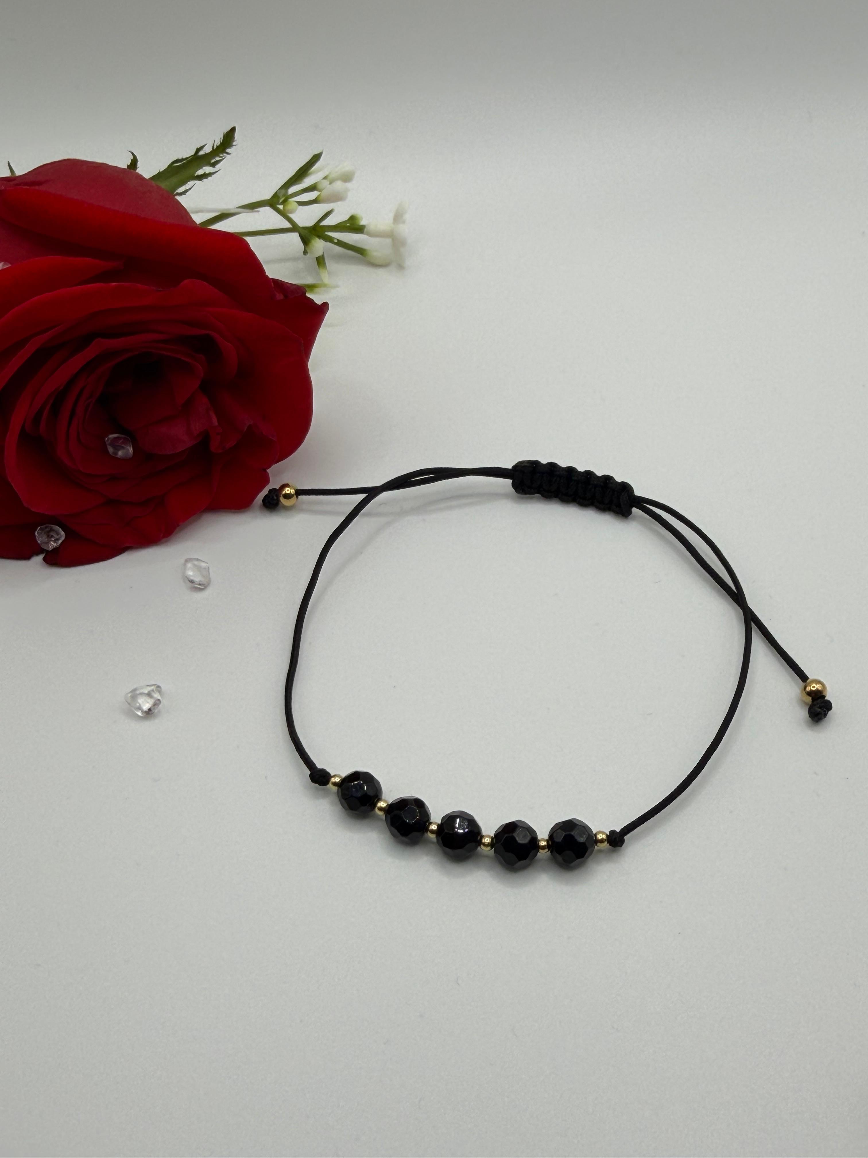 Bransoletka z onyksu wzór III ręcznie robiona — wewnętrzna moc, biżuteria z kamieni naturalnych AgereArt